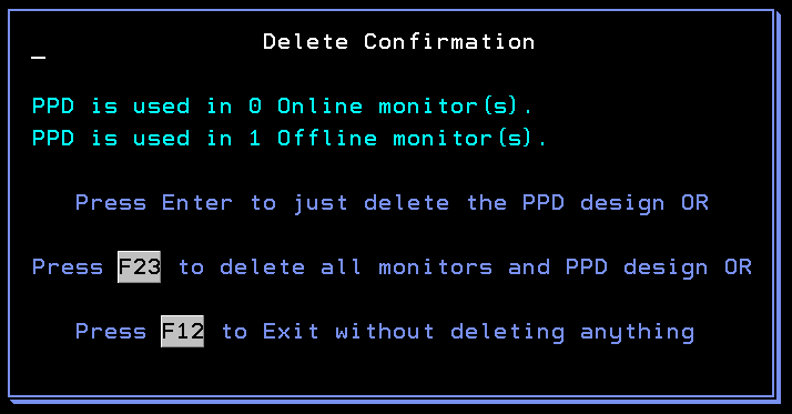 Delete confirmatio