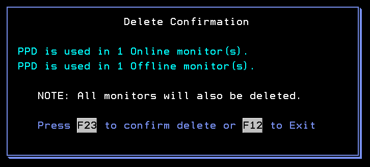 Delete PPD confirmation