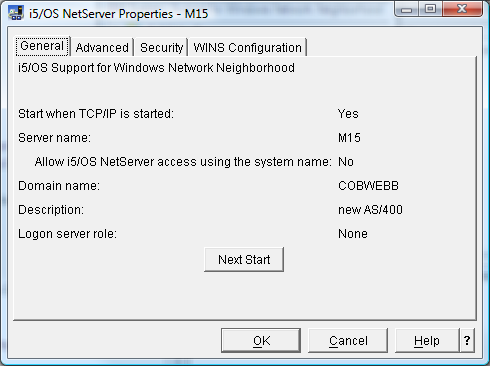 NetServer General Properties