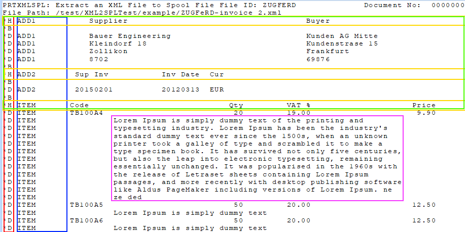 Spool file example