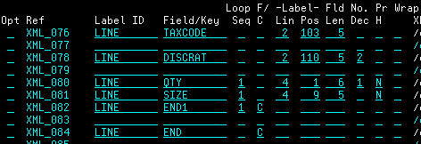 XML Loop Sequence example